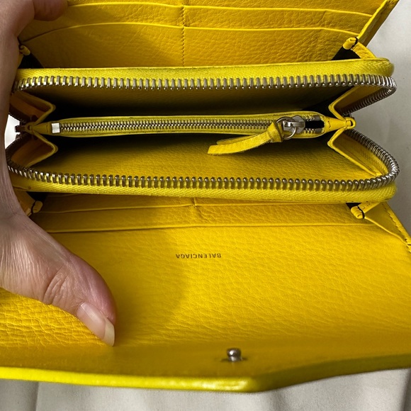 Balenciaga Paper Manny Bi-fold Long Big Wallet Yellow - Picture 15 of 16
